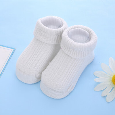 

12 Kinds Autumn Casual Fashion Newborn Baby Solid Color Socks Kids Non-Slip Cotton Floor Mid Stock