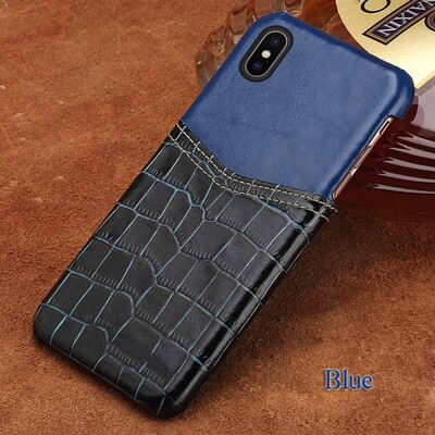 

Leather phone case iPhone5 6 7 8s plus protective shell color crocodile skin card back cover all-inclusive x xs max xr phone case