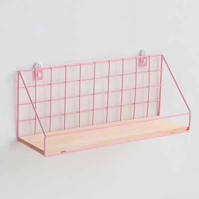 

Creativewrought Iron Grid Wall Shelf Hanging Basket For Living Room Bathroom Wall Mounted Storage