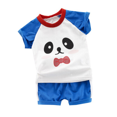 

Summer Baby Clothes for Girls Short Sleeve Animal Print Tops Blouse T-shirtShorts Children Casual Boys Clothes Sets