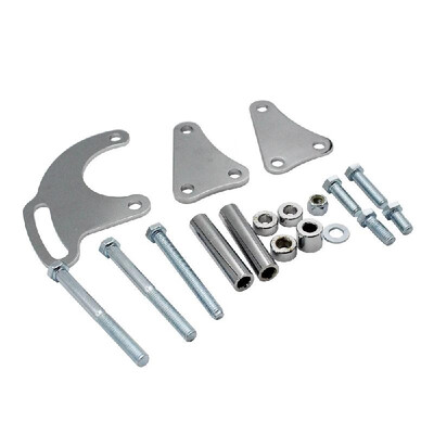 

Power Steering Pump Bracket Polished Aluminum for SB Chevy LWP SBC Long Water Pump 350