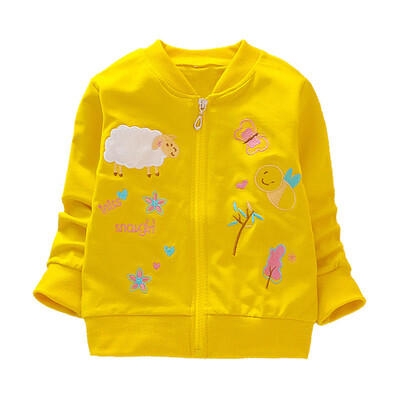 

Spring Autumn Girls Sweatshirt Coat Baby Kids Cartoon Print Baseball Uniform Zipper Shirt Jacket Outwear Baby Kid Coats Clothing