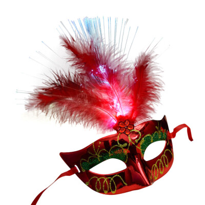 

〖Follure〗Women Venetian LEDFiber Mask Masquerade Fancy Dress Party Princess Feather Masks