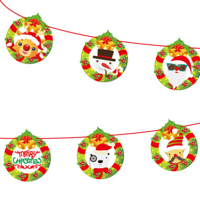 

Gobestart Christmas Paperboard Pennant Flags Banners Hanging Buntings Garland Banner