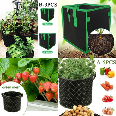 

35Pcs 710Gallon Soft-Sided Garden Grow Bags with Breathable Aeration Fabric Pots