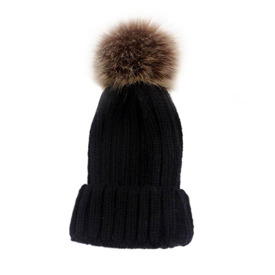 

New Winter Warm Fashion Stylish Kids Mom Cotton Family Matching Outfit Knitting Beanies Hats Knitted Wool Cap