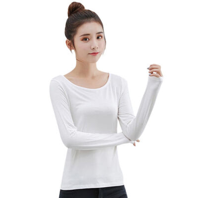 

Hot sale Autumn Women tshirt Slim Fit Thin O-neck Loose Long Sleeve Streetwear T-shirt ladies Top Casual bottoming shirt