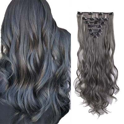 

8 PcsSet Fashion Long Curly Wavy Straight Clip In Hair Extension Sexy Heat Resistant Party Hair Natural Synthetic Hair For Women