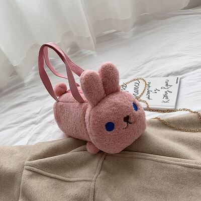 

Tailored Fashion Women Plush Bear Rabbit Pack Crossbody Bag Chain Bags Warm Winter Bags