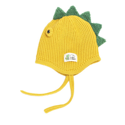 

Cute Winter Newborn Cute Warm Kids Girls Boys Baby Dinosaur Design Hats Knitted Wool Hemming Caps