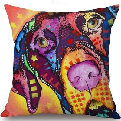 

1PCS European&American style oil painting dog cat linen pillow pillowcase