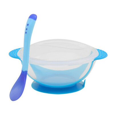 

FashionBaby Feeding Suction With Lid And Spoon Spill Proof Kids Insulated Bowls Shower Gift Set 4M baby dishes suction