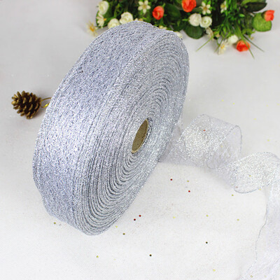 

Toponeto New 10m Messy Net Lock Dusting Christmas Ribbon Christmas Tree Decoration Ribbon