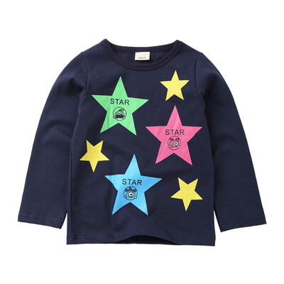 

Children Kids Autumn Casual T-shirts Baby Boys Girls Long Sleeve T-Shirts Kids Star Print Tops Tees