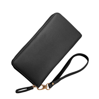

Lady Multilayer Zipper Faux Leather Cash Card Holder Long Wristband Wallet Purse