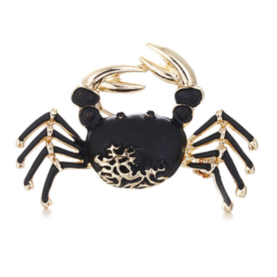 

Supplies Alloy Metal BlackOrange Crab Enamel Brooches For Women And Men Animal Banquet Weddings Brooch Scarf Pins Gift