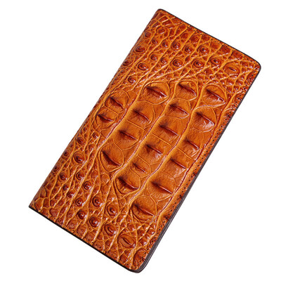 

Unisex Crocodiles Embossed Multi Slots Faux Leather Long Wallet Clutch Purse