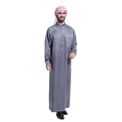 

Multicolor Button Printing Saudi Thobe Men Galabeya Thoub Abaya Robe Dishdasha Arabic Kaftan Muslim Cloth Of Men S1