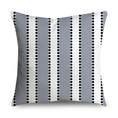 

Cushion Cover Throw Pillowcase Pattern Grey Retro Geometric Print 45 X 45cm