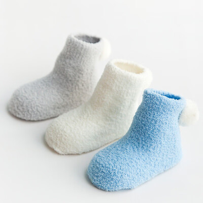

3pairs1 lot winter to keep warm coral fleece Fashion able sweet candy colors baby socks for 0-3 year baby boy girls socks
