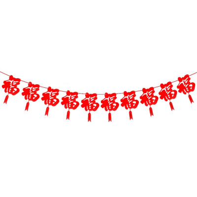 

Chinese Word Banner for New Year Hanging Decoration Christmas Home Garden Hanging Flag String Chinese New Year Lucky Decoration