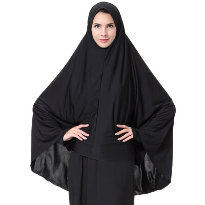 

Women Black Face Cover Abaya Islamic Khimar Muslim Clothes Headscarf Robe Kimono Instant Long Hijab Arab Worship Prayer Garment