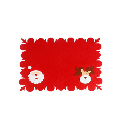 

Christmas Cartoon Placemat Santa Claus Table Mats Non-woven Home Party Decor45cm
