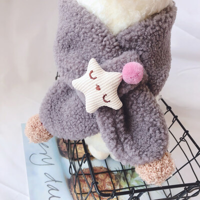 

Star Children Unisex Autumn Winter Fashion Casual All-match Warm Cute Plush Star Decoration Lambskin Scarf