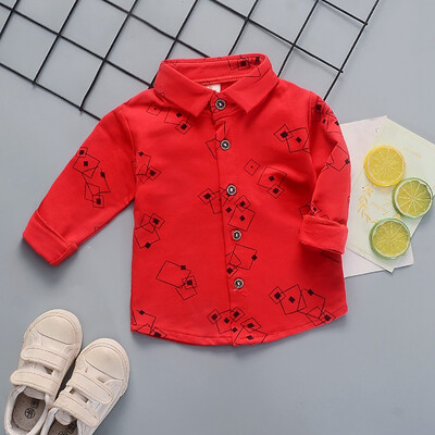 

Autumn Baby Boys Long Sleeve T-Shirts For Kids Geometric Pattern Tops Tees Shirts Casual Blouse