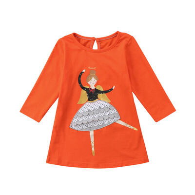 

Toddler Baby Girls Kids Clothes Long Sleeve Party Bird Tops T-Shirt Dress 0-7 Years