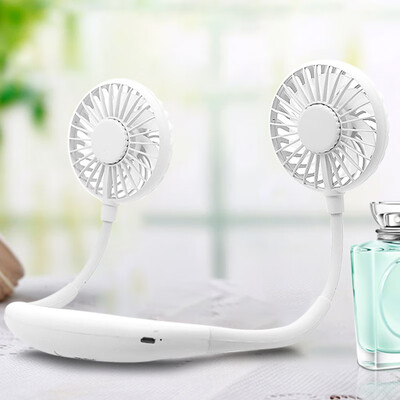 

LED Glow USB Fan Portable Wearable Hand Free Neckband Fan Mini Rechargeable Fans 3 Speed Adjustable for Home Office N30C