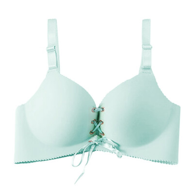 

34 Cup Women Sexy Lingerie Smooth Straps No Trace No Steel Ring Solid Color Gathered Bra