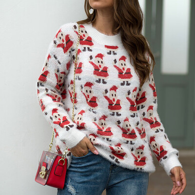 

Tailored Women Christmas Sweater Long Sleeve O-Neck Christmas Tree knitting Sweater Tops