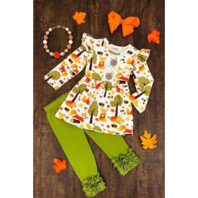 

US Toddler Baby Girls Autumn Winter Clothes Fox Tops T-shirt Pants Leggings Set