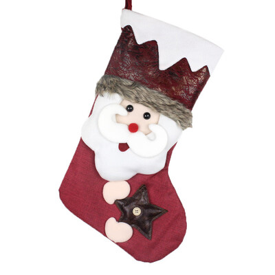 

Christmas Decoration Gifts Stocking Santa Claus Snowman Stocking Elk Christmas Stocking1