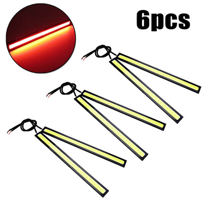 

6pcs Set Red Super Bright COB Car LED Light DRL Fog Driving Lamp Waterproof 17cm
