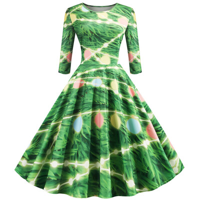 

Tailored Women Vintage Half Sleeve Christmas 1950s Housewife Evening Party Prom Dress