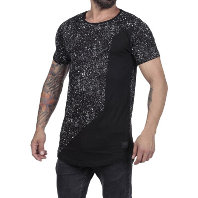 

Toponeto Mens Summer Casual Print Round Neck Slim Fit Short Sleeve Top Shirt Blouse