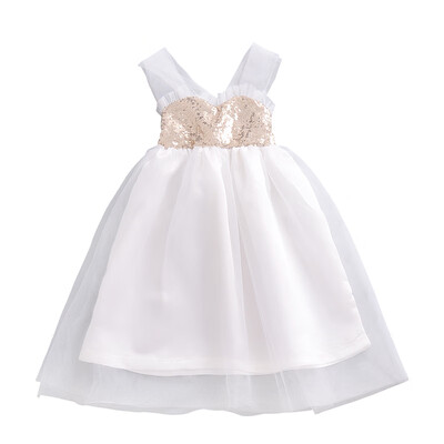 

Summer Baby Girl Princess Dresses lovely Sequins Sleeveless Ball Gown Dress Kids Dresses For Girls