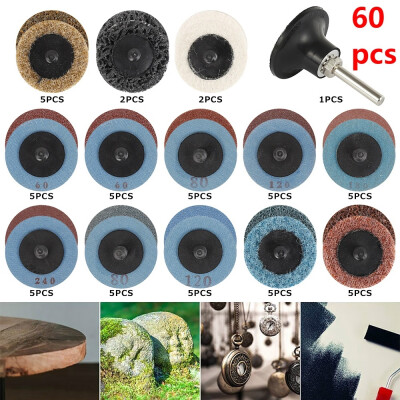 

60pcs Abrasive Disc Set FineMediumCoarse Assorted Roll Lock Roloc Sanding Discs Surface Conditioning R-Type Quick Change Disc