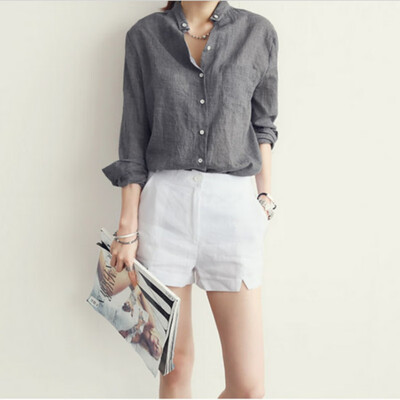 

WEIXNBUY New White Women Chiffon BlouseTurn-down Collar Korean Ladies Long Sleeve Top Shirt Office Femininas