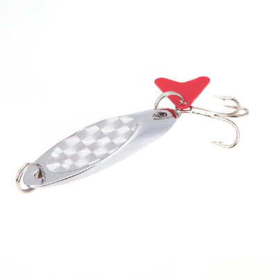 

48cm11g Fishing Spoon Lure Sequin Paillette Metal Hard Bait Hook Tackle Silver