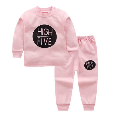 

Autumn Newborn Long-Sleeved Clothes Set Baby Boy Girl Shoulder Buckle Long-Sleeved Underwear Pajamas Sports Two-Piece Suit