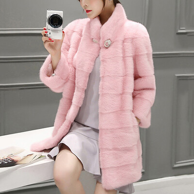 

Tailored Womens Fashion Long Knee Coat Ladies Vintage Faux Fur Jacket Lapel Outwear