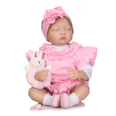 

Reborn Baby Doll 22 inch Cloth Body Lifelike Toddler Doll Play House Toy Gift With Princess Dress