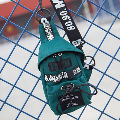 

Women Waist Fanny Pack Nylon Belt Zipper Waist Bag Casual Chest Bum Bag