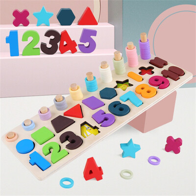 

YIWULAWooden Puzzle Number Count Matching Math Learning Educational Counting Kids Toys