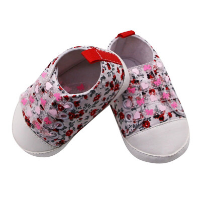 

Newborn Toddler Infant Baby Girls Floral Print Autumn Lace-Up First Walkers Sneakers Shoes