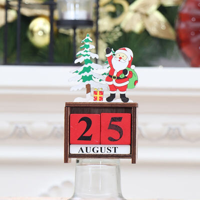 

Creative Cute Calendar Non-toxic Christmas Decorations Ornaments Home Office Table Wood Calendar Party Supply