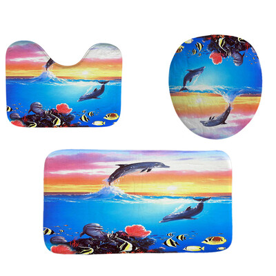 

Gobestart 3pcs Non-Slip Bath Mat Bathroom Kitchen Carpet Doormats Decor